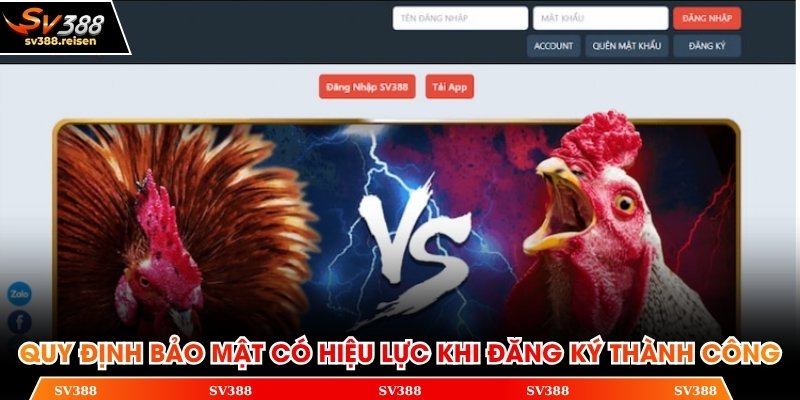 Quy định bảo mật có hiệu lực khi đăng ký thành công
