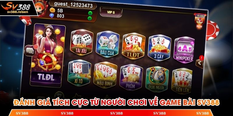Đánh giá tích cực từ người chơi về game bài SV388